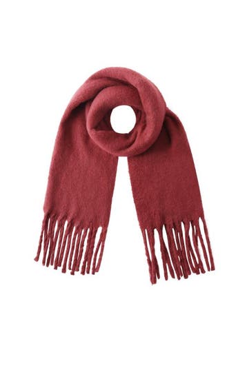 Zachte Winter Sjaal – Effen Kleuren | Dames - Karmozijnrood, Verzenden, Nieuw