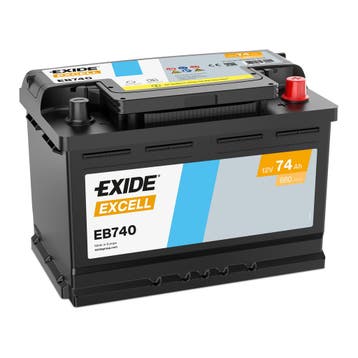 Exide Excell accu | EB740 | 12V 74Ah, Ophalen of Verzenden, Nieuw