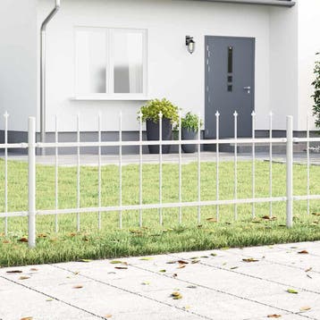 vidaXL Tuinhek WOERDEN 1,7 x 0,6 m Poedercoating staal Wit, Verzenden, Nieuw, IJzer