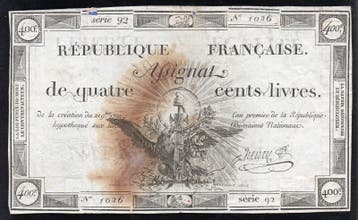 France Assignat Über 400 Livres 21/09/1792 / An 1 Nationa.., Verzenden