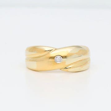 Ring - 8 karaat Geel goud Diamant (Natuurlijk), Nieuw
