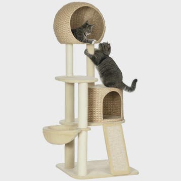 PawHut Kattenboom met Krabpaal, 2 Niche Huizen, Platform, Ha, Dieren en Toebehoren, Verzenden, Nieuw
