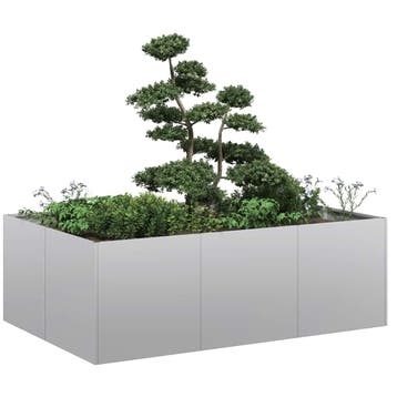 vidaXL Plantenbak 120x80x40 cm gegalvaniseerd staal, Verzenden, Nieuw, Metaal