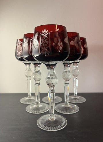 Lausitzer - Drinkservies (6) - Motief druif - Kristal -