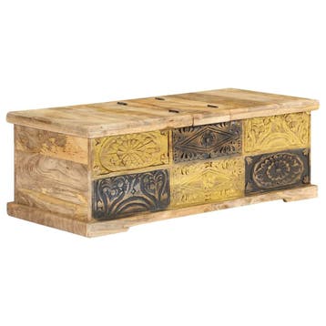 vidaXL Salontafel 100x50x35 cm massief mangohout, 100 tot 150 cm, Verzenden, Nieuw, 50 tot 100 cm