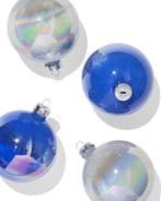 HEMA Kerstballen set 8.5cm glans zilver-blauw - 4 stuks, Verzenden, Nieuw