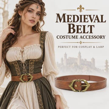 Middeleeuwse Dubbele Zwaardholster Riem - Vintage PU Leer vo, Verzenden