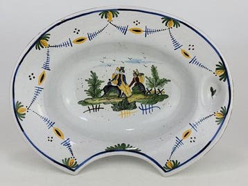 Kom - Aardewerk - Faience-scheerkom, Antiek en Kunst