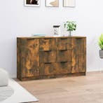 vidaXL Dressoirs 2 st 60x30x70 cm bewerkt hout gerookt, Verzenden, Nieuw, 50 tot 100 cm, 25 tot 50 cm