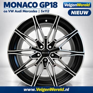18 inch Monaco GP18 | 5x112 | VW Mercedes Audi Skoda, Ophalen of Verzenden, Nieuw, 18 inch