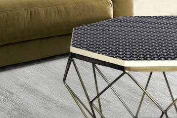 Beeninleg Salontafel DIAMOND 70cm Zwart Wit Messing, Ophalen of Verzenden, Nieuw