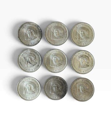 Portugal. 9 Moedas de 5 Escudos de 1960 - Infante D., Postzegels en Munten