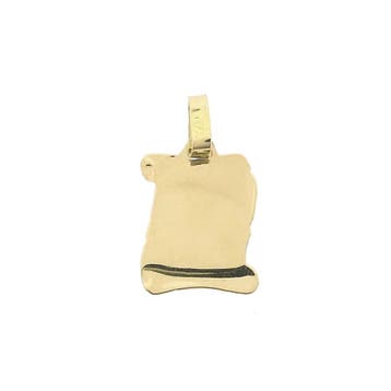 Gouden hanger van het gezicht van Jezus op perkament, Ophalen of Verzenden, Gebruikt, Goud, Overige merken