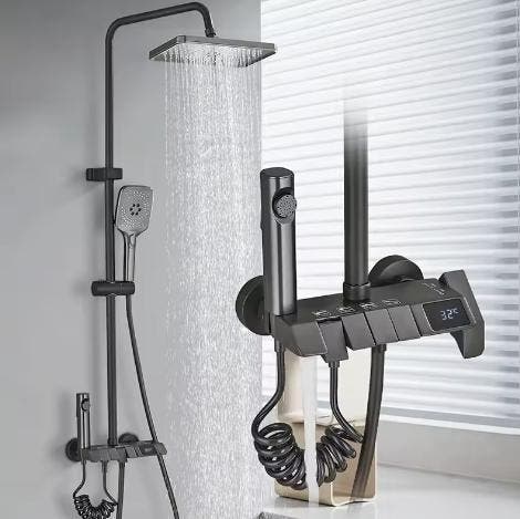 Black Digital Shower Set with Display and Bidet XL, Huis en Inrichting, Badkamer | Badkamermeubels, Nieuw, Verzenden