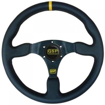 QSP Sportstuur Leder Flat (Vlak) Zwart B5612, Nieuw