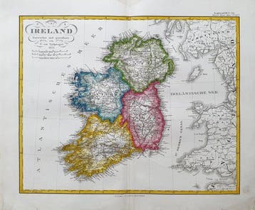 Europa - Ierland / Dublin / Belfast; A. Stieler / G.J., Boeken, Atlassen en Landkaarten, Nieuw