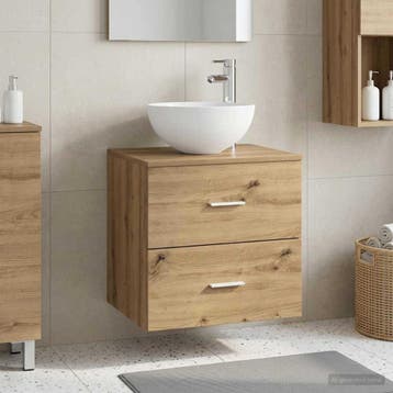vidaXL Wandgemonteerde Wastafel Vanity Artisanaal eiken, Verzenden, Nieuw