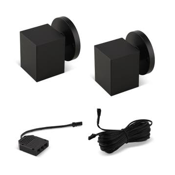 Ledisons LED-wandlamp Noki down zwart 12V - 2 spots, Nieuw