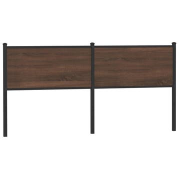 vidaXL Vervangend hoofdbord 180 cm bewerkt hout en staal, Verzenden, Nieuw, Bruin, Hout