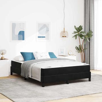 vidaXL Boxspringbed met matras Zwart 160 x 210 cm Stof, Verzenden, Nieuw, Zwart, Stof