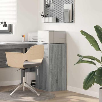 vidaXL Dressoir met lade Grijs Sonoma 38 x 34 x 75 cm, Verzenden, Nieuw, Overige houtsoorten, Minder dan 50 cm