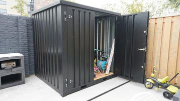TE KOOP l opslag ruimte l containerberging l zwart l metalen, Doe-het-zelf en Verbouw