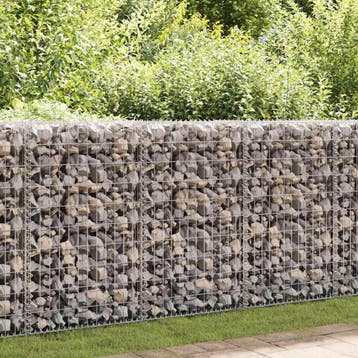 vidaXL Schanskorfmuur met deksels 100x20x100 cm, Verzenden, Nieuw, IJzer, 1 tot 2 meter