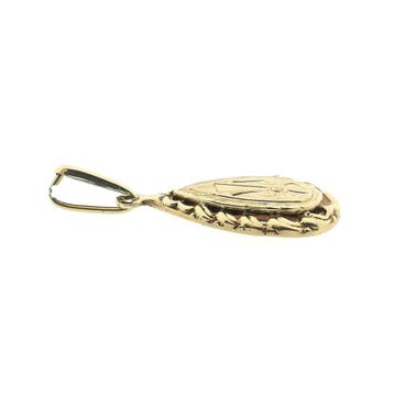 Gouden hanger met sierlijke gravure (Hanger of bedel), Ophalen of Verzenden, Gebruikt, Goud, Overige merken