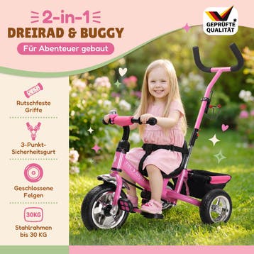 Kinderdriewieler Free Angel Metaal Roze (Kinderfietsen), Verzenden, Nieuw