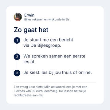 Bijles rekenen in Elst, basisschool, Privéles, Bijles
