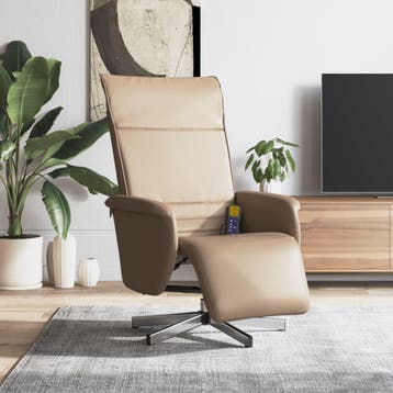 vidaXL Fauteuil verstelbaar met voetensteun kunstleer, Verzenden, Nieuw