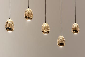 Rietveld Hanglampen - Goud - Glas, Metaal, Huis en Inrichting, Verzenden, Nieuw