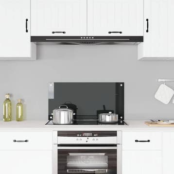 vidaXL Spatscherm keuken 80x40 cm gehard glas zwart, Verzenden, Nieuw