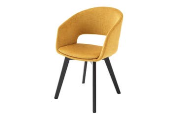 Stoel NORDIC STAR met gestructureerde stof in mosterdgeel -, Huis en Inrichting, Stoelen, Ophalen of Verzenden, Nieuw
