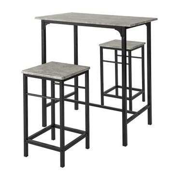 2dekans | SoBuy Bistrotafel - Modern - 1 tafel + 2 Krukken, Huis en Inrichting, Tafels | Eettafels, Ophalen of Verzenden, Zo goed als nieuw