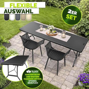 Tuinstoelen - Weerbestendig - Met armleuning - Set van 2 - Z, Verzenden, Zo goed als nieuw