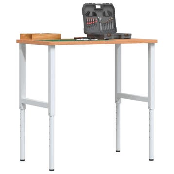 vidaXL Werkbank rechthoekig 100x60x(71,5-98) cm massief, Verzenden, Nieuw