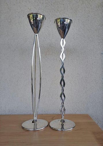 Cleto Munari - Kandelaar (2) - .925 zilver - Set van 2