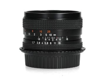 Carl Zeiss Planar 50mm F/1.7 T* - Contax - 1 jaar garantie, Ophalen of Verzenden, Zo goed als nieuw, Canon