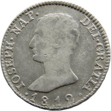 Spanje. Jose Napoleón. 4 Reales Acuñados en Sevilla en