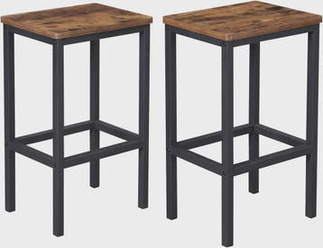 Set van 2 Krukken VASAGLE - Rustiek Hout & Zwart Metaal - 12, Huis en Inrichting, Verzenden, Nieuw