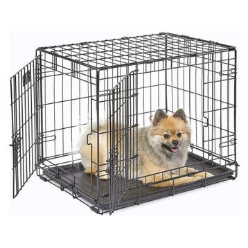 IvoQ Hondenbench M – Zwart – 75.5×47×54.5 cm, Dieren en Toebehoren, Hondenbenches, Verzenden, Nieuw