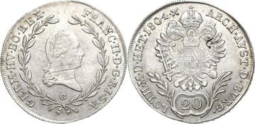 20 Kreuzer 1804, Habsburg Franz Ii (i ) 1792-1806, Verzenden