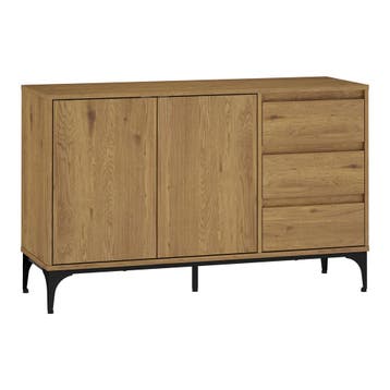 Dressoir Kistiandi 120x40x76 cm donker eiken [en.casa], Huis en Inrichting, Kasten | Dressoirs, Verzenden, Nieuw