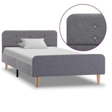 vidaXL Bedframe stof lichtgrijs 100x200 cm, 100 cm, Eenpersoons, Verzenden, Nieuw