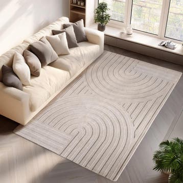 Wasbaar Vloerkleed | Pompei | Bogen | Crème | 140x200 cm, Verzenden, Nieuw