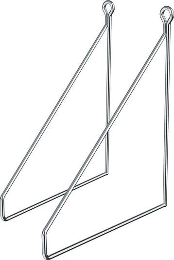Plankdrager - Metaal - Set van 2 - 20x25 cm - Zilver - ML-De, Verzenden, Zo goed als nieuw