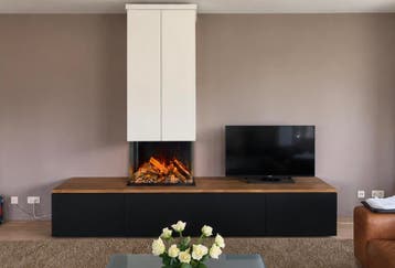 Zwevend TV meubel I Met elektrische haard I haardmeubel, Overige materialen, Nieuw, 200 cm of meer, Tijdloos