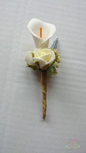 Corsage Calla Creme/Zand CCC222 Maatwerk corsage, Ophalen of Verzenden, Nieuw