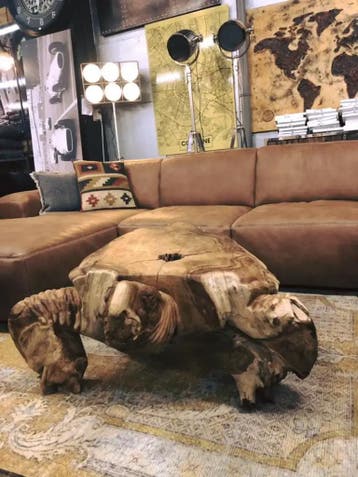 Salontafel schildpad teak, Huis en Inrichting, Tafels | Salontafels, Ophalen of Verzenden, Nieuw